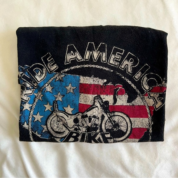 Ralf Lauren Relaxed US Flag Motorcycle T-Shirt - Picture 8 of 8